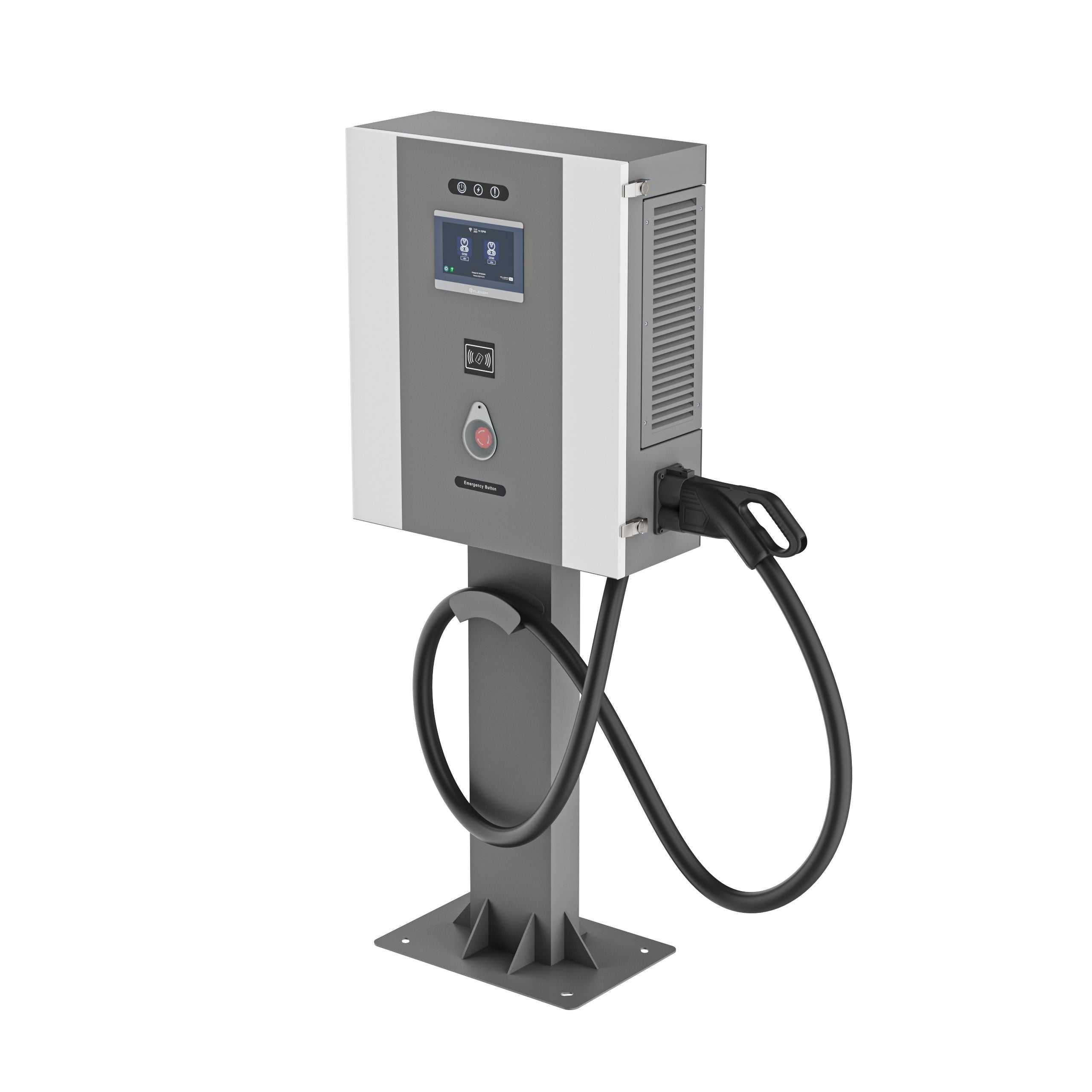 Customizable DC EV charger wall-mounted and column models with 20-40kW power and multiple connector options