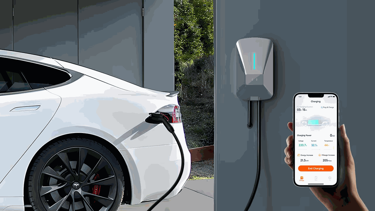 22KW Fast EV Charger with App, WiFi & Dynamic Load Balancing