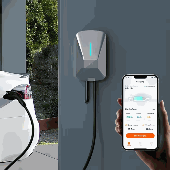 OEM Inlet Evse Type 2 32A Smart EV Charging Socket Ev Charger 220V Electric Car Charger Station