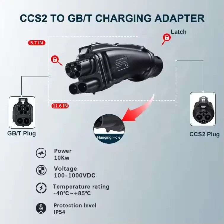 250A CCS2 to GBT DC Charging Adapter