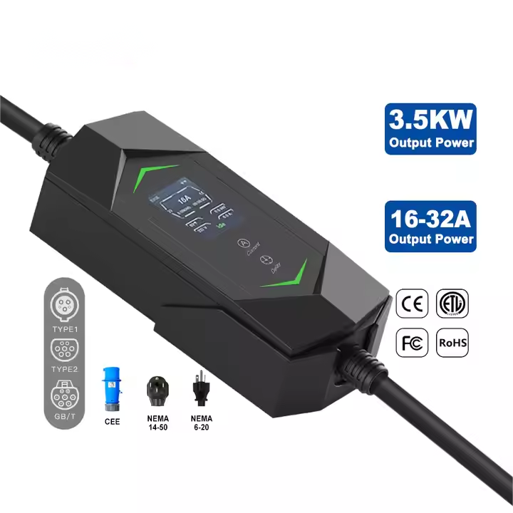 DXB5 Portable EV Charger (CCS2) | 3.5KW / 7KW / 11KW / 22KW | Tuya App Optional
