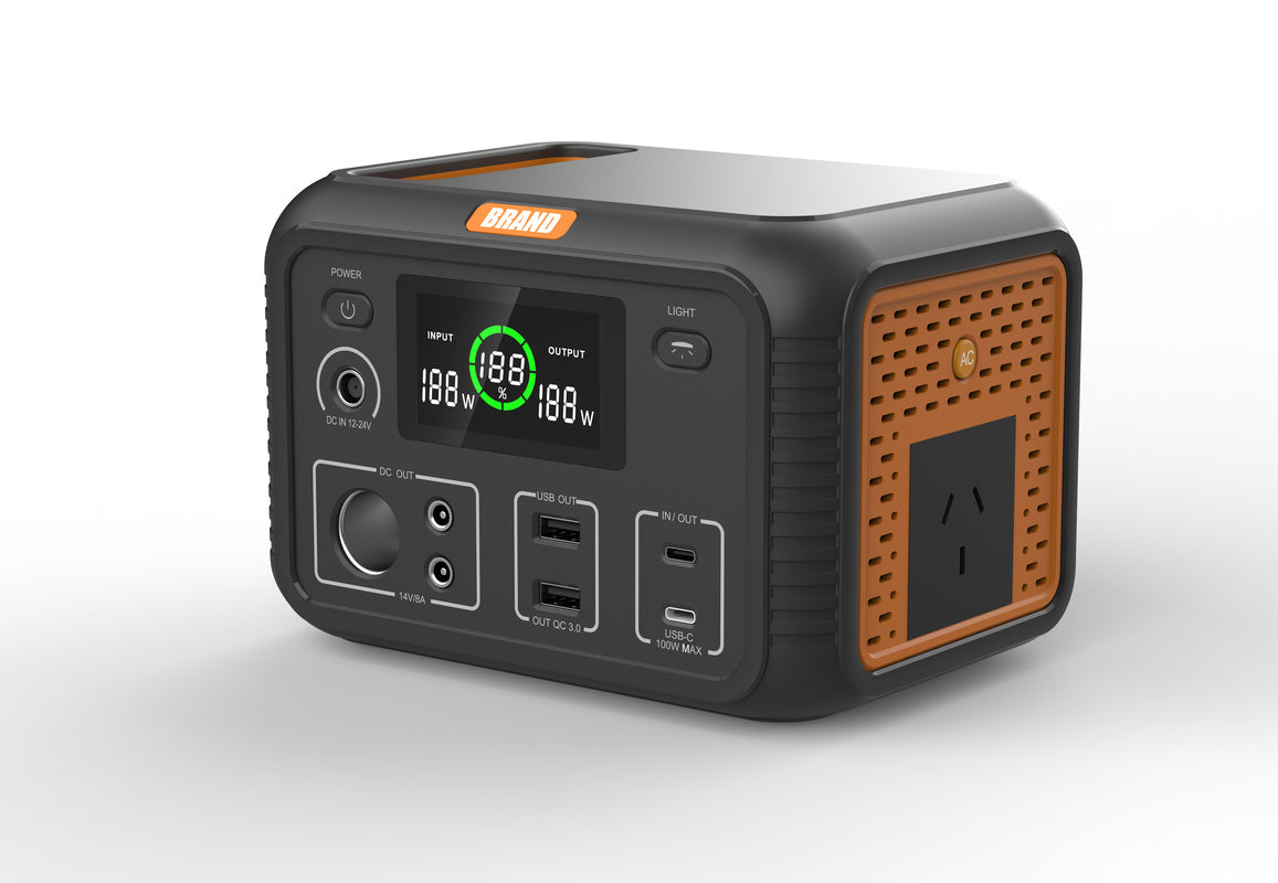 LiFePO4 Battery With LED Light Portable 300W Power Station Energy Storage Solar Generator