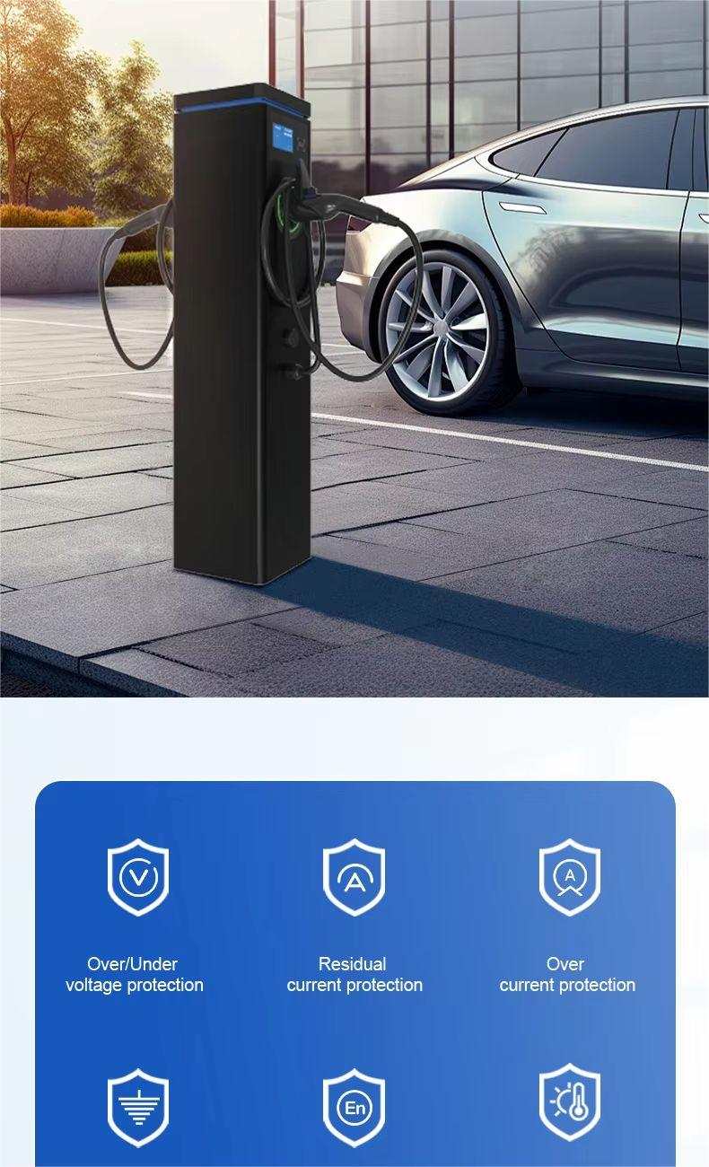 Dual EV Charger 7.4KW/22KW with Dynamic Load Balance | Type 2, 3-Phase