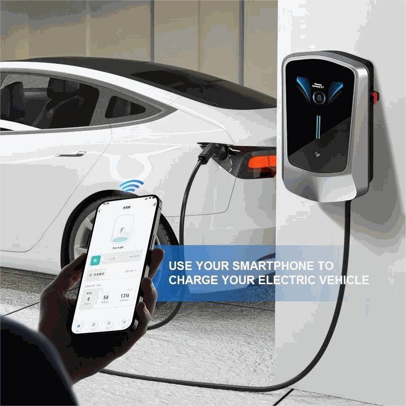 Wallbox EV Charger 7/11/22KW with 4.3" LCD | App, Card & Password Access
