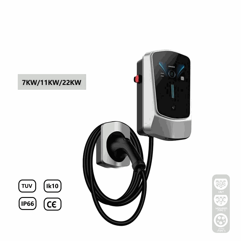 Wallbox EV Charger 7/11/22KW with 4.3" LCD | App, Card & Password Access