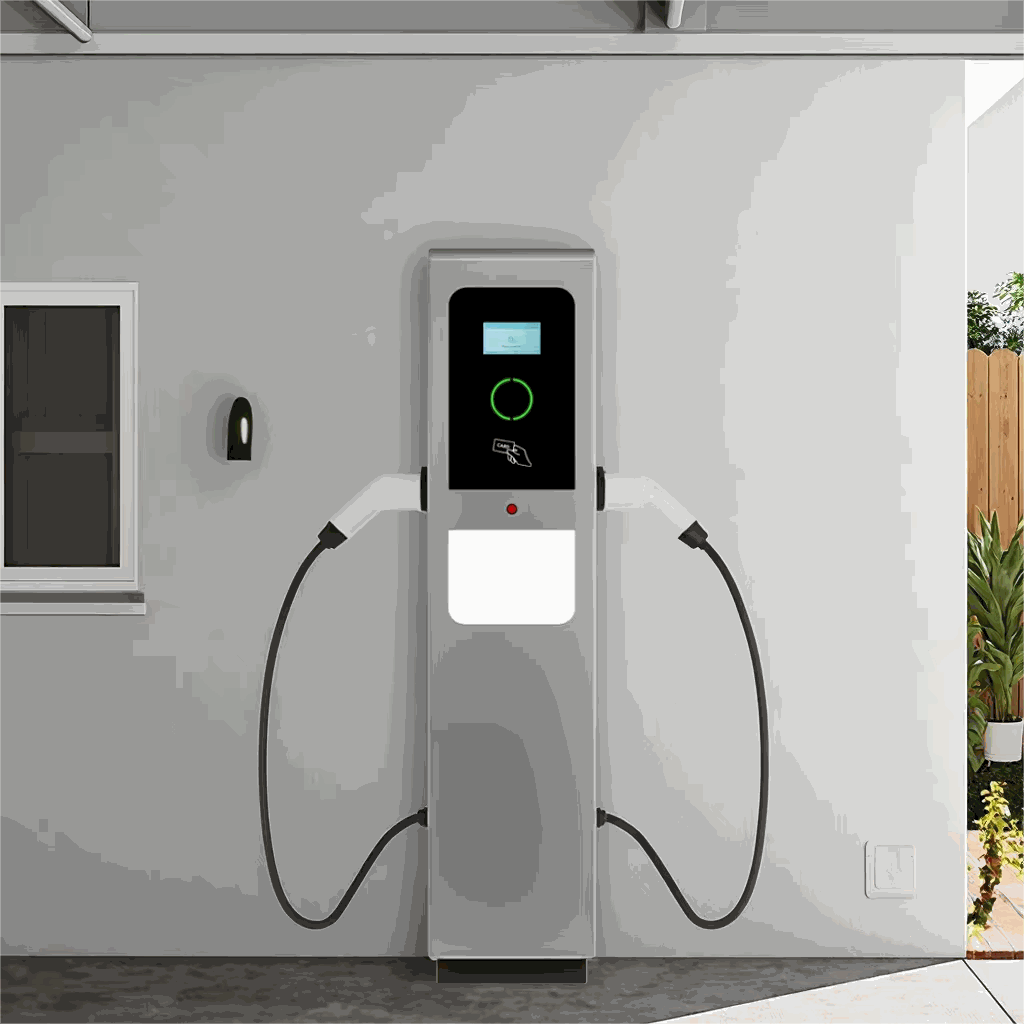 Dual Gun Floor Stand EV Charging Station | 2x7KW, 2x11KW, 2x22KW | OCPP Compliant
