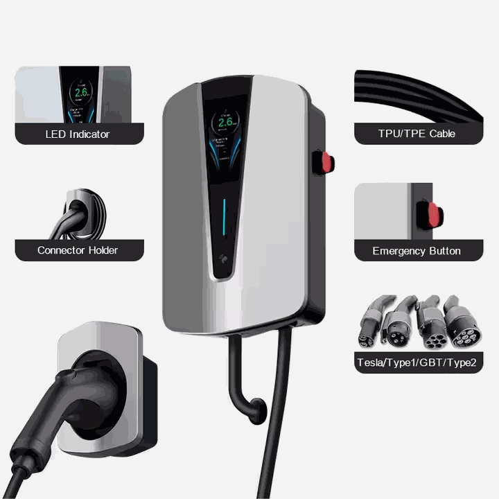 Fashion Design AC EV Charger with Load Balancing | 7-22KW, Fully Customizable