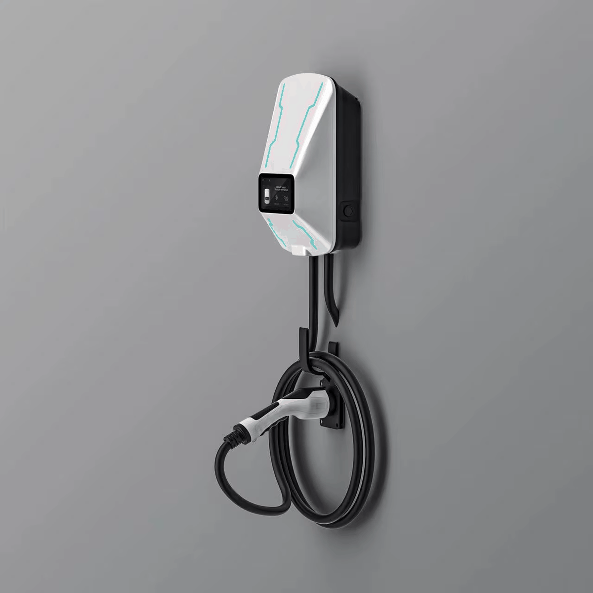OEM Custom 32A Single Phase 7KW Intelligent Voice-Controlled Charging Station Wallbox Electric Vehicle Ev IP55 Safe Charger