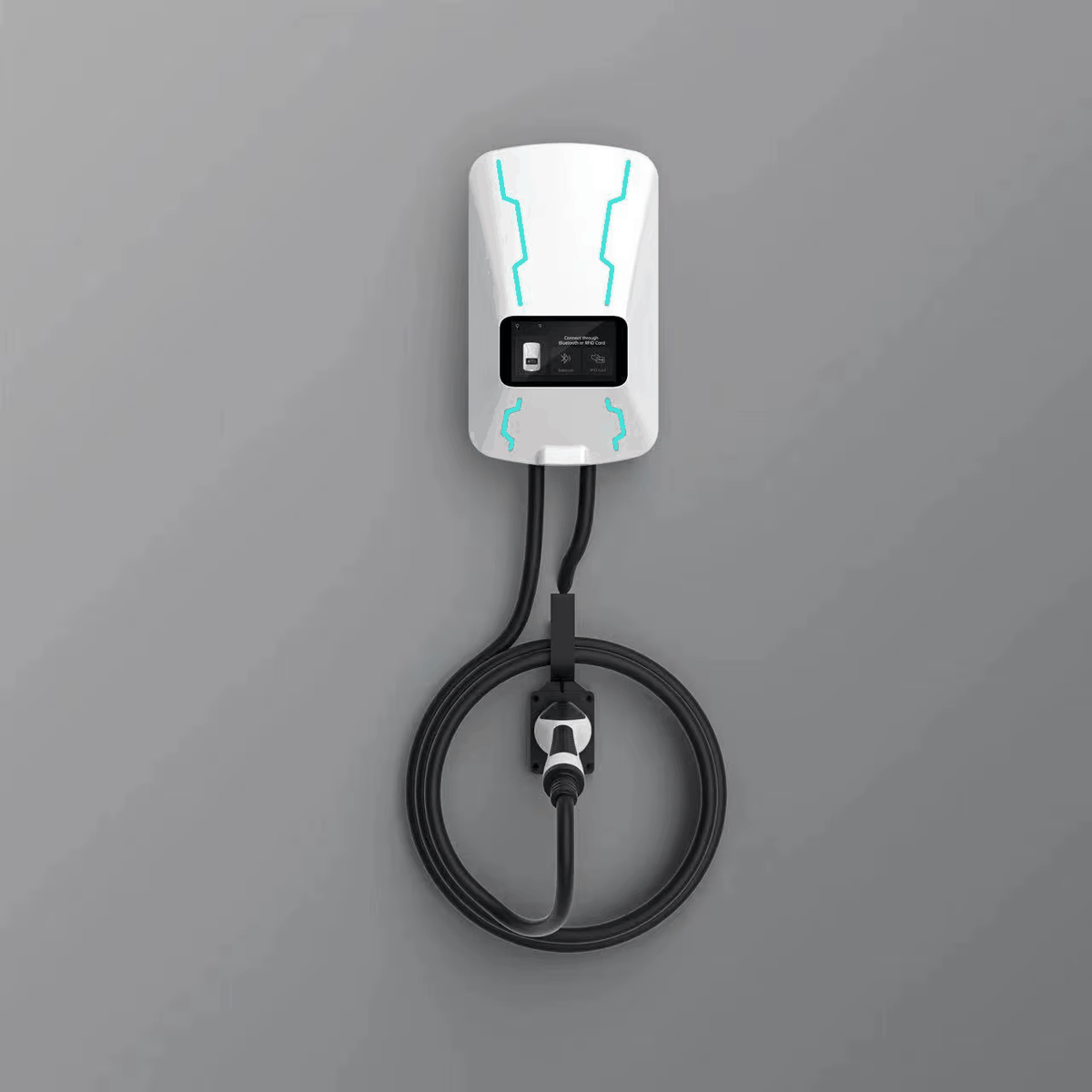 OEM Custom 32A Single Phase 7KW Intelligent Voice-Controlled Charging Station Wallbox Electric Vehicle Ev IP55 Safe Charger