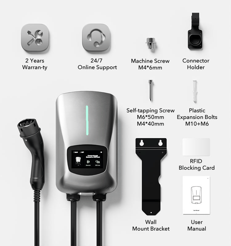 OEM Factory APP Voice Control 32A 7kW Type 2 Ev Fast European Standard Car Electric Charger Station