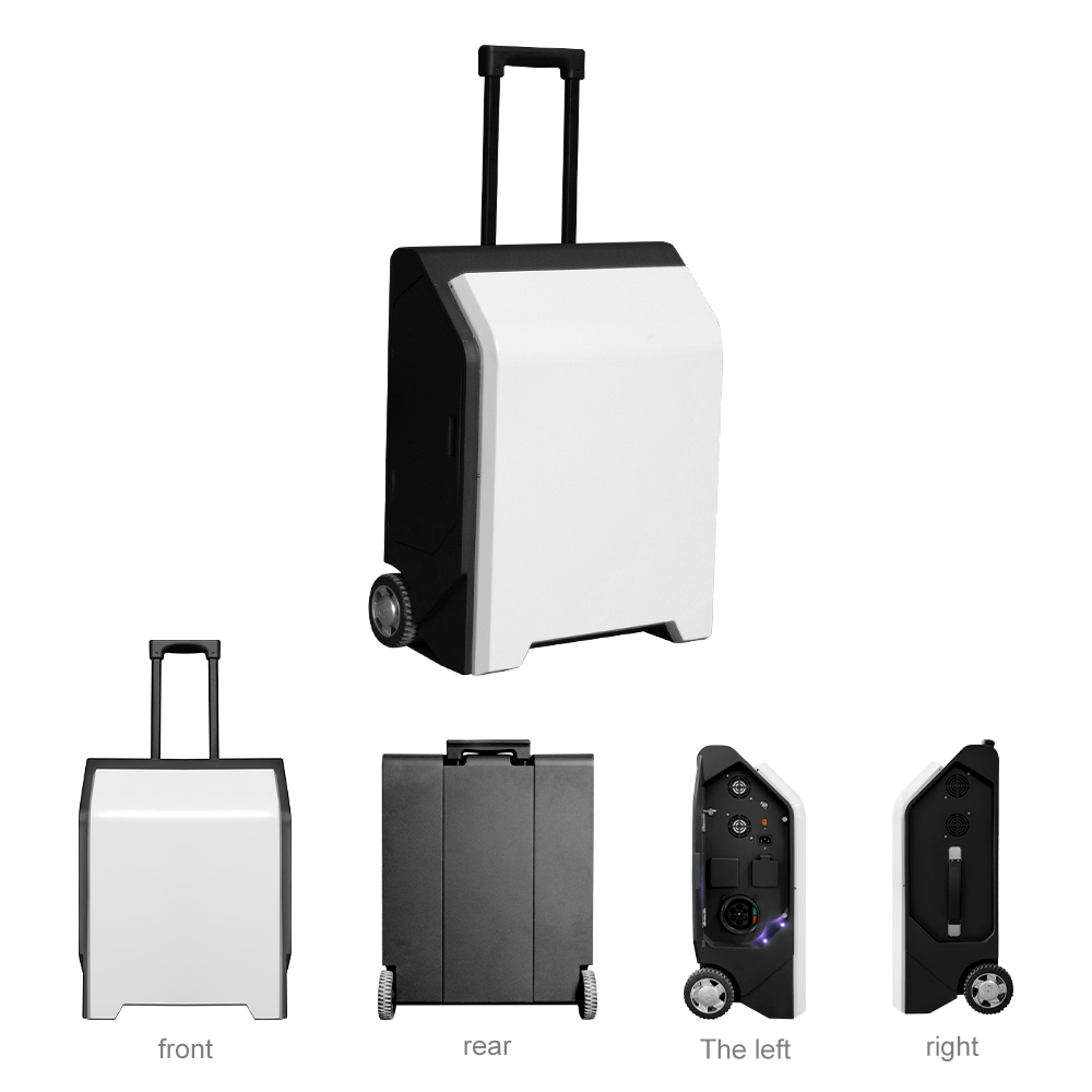 3.5KW Portable EV emergency charging station with LCD display and multiple output ports