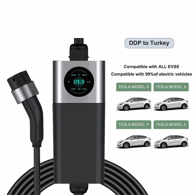 Customizable Level 2 Portable EV Charging Station with WiFi & App | 7kW-22kW