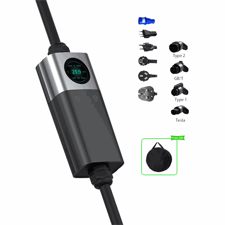 Customizable Level 2 Portable EV Charging Station with WiFi & App | 7kW-22kW