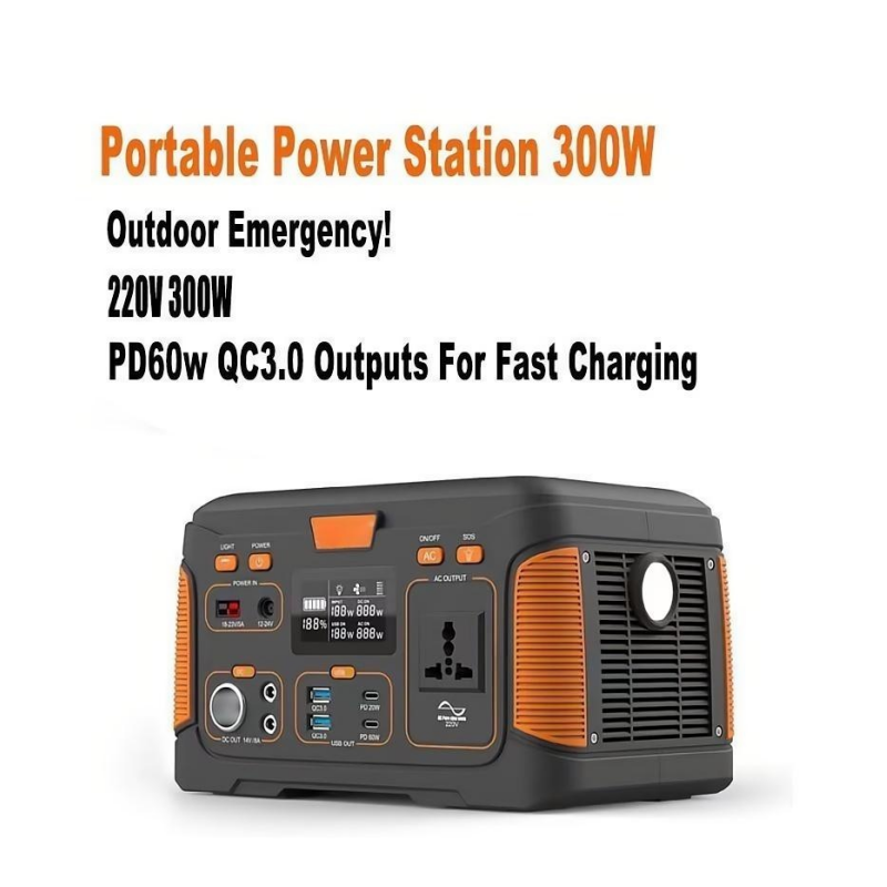 300W Portable Power Station Storage Portable Energy Solar Energy Generator Support USB Quick Charging for Outdoor Home
