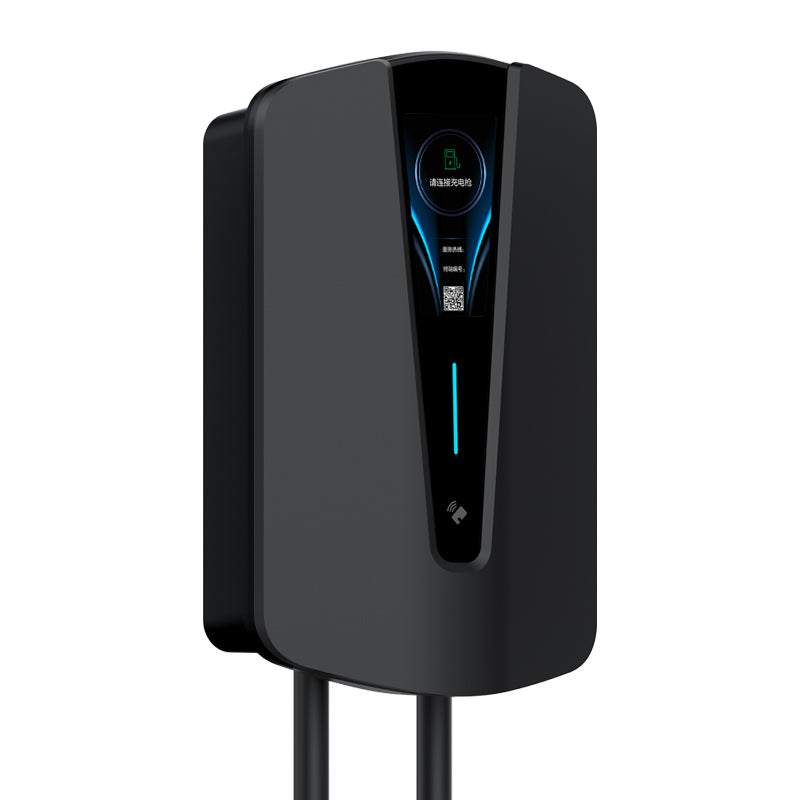 Fashion design AC EV charger with load balancing and customizable features, sleek modern design with 7-22kW power options