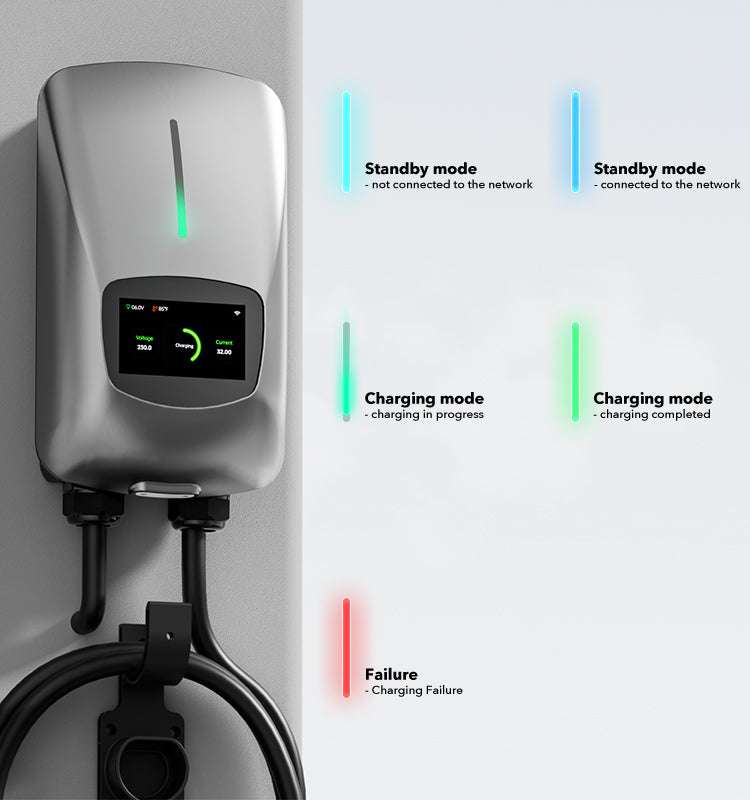 OEM Factory APP Voice Control 32A 7kW Type 2 Ev Fast European Standard Car Electric Charger Station