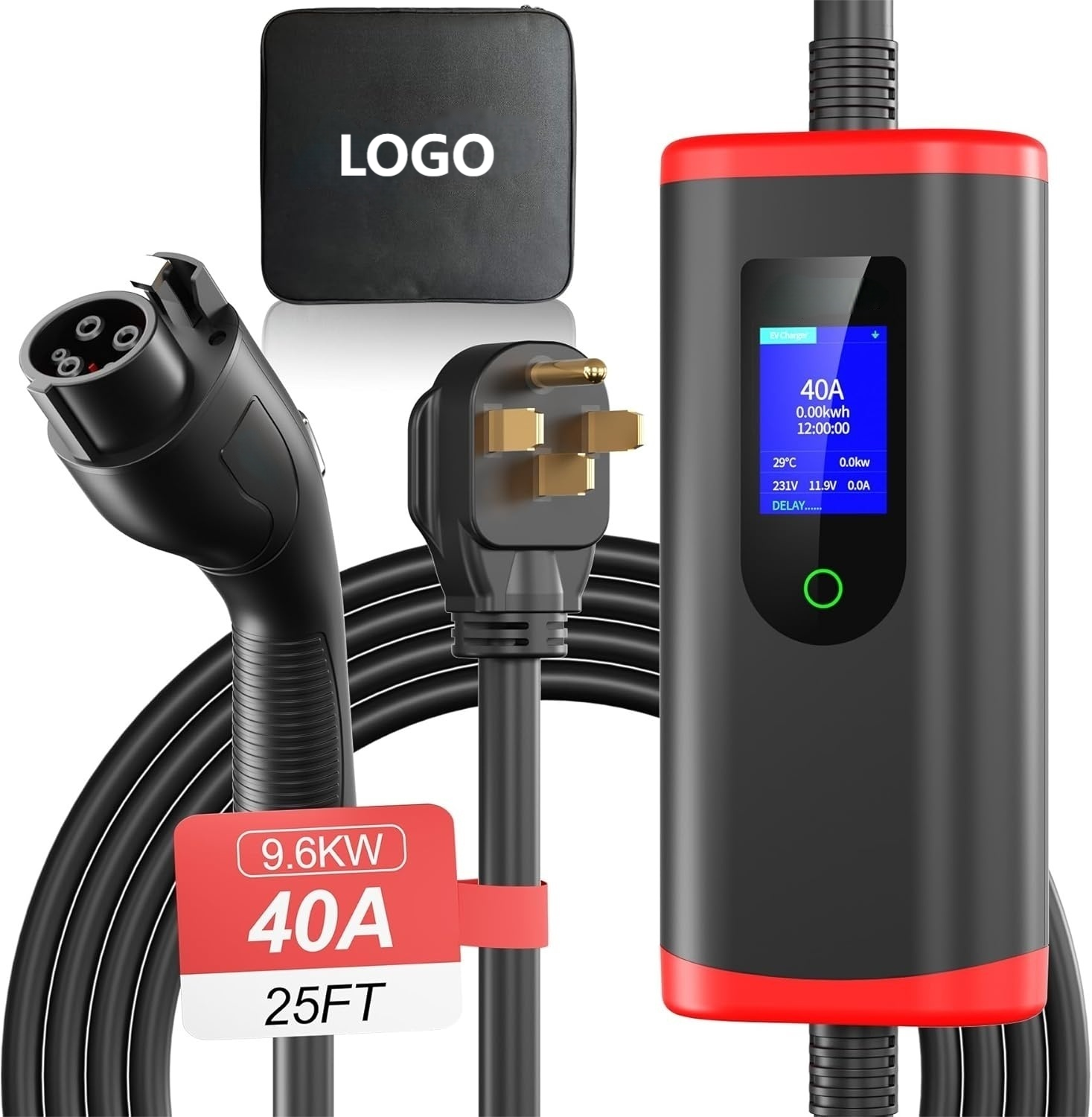 SUNSPIRE Portable 3.5kw 11kw 22kw EV Charger Ac Electric Car Ev Charging Station Charger Type1/Type 2/GBT 5 meters cable