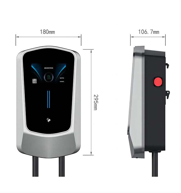 Wallbox EV Charger 7/11/22KW with 4.3" LCD | App, Card & Password Access
