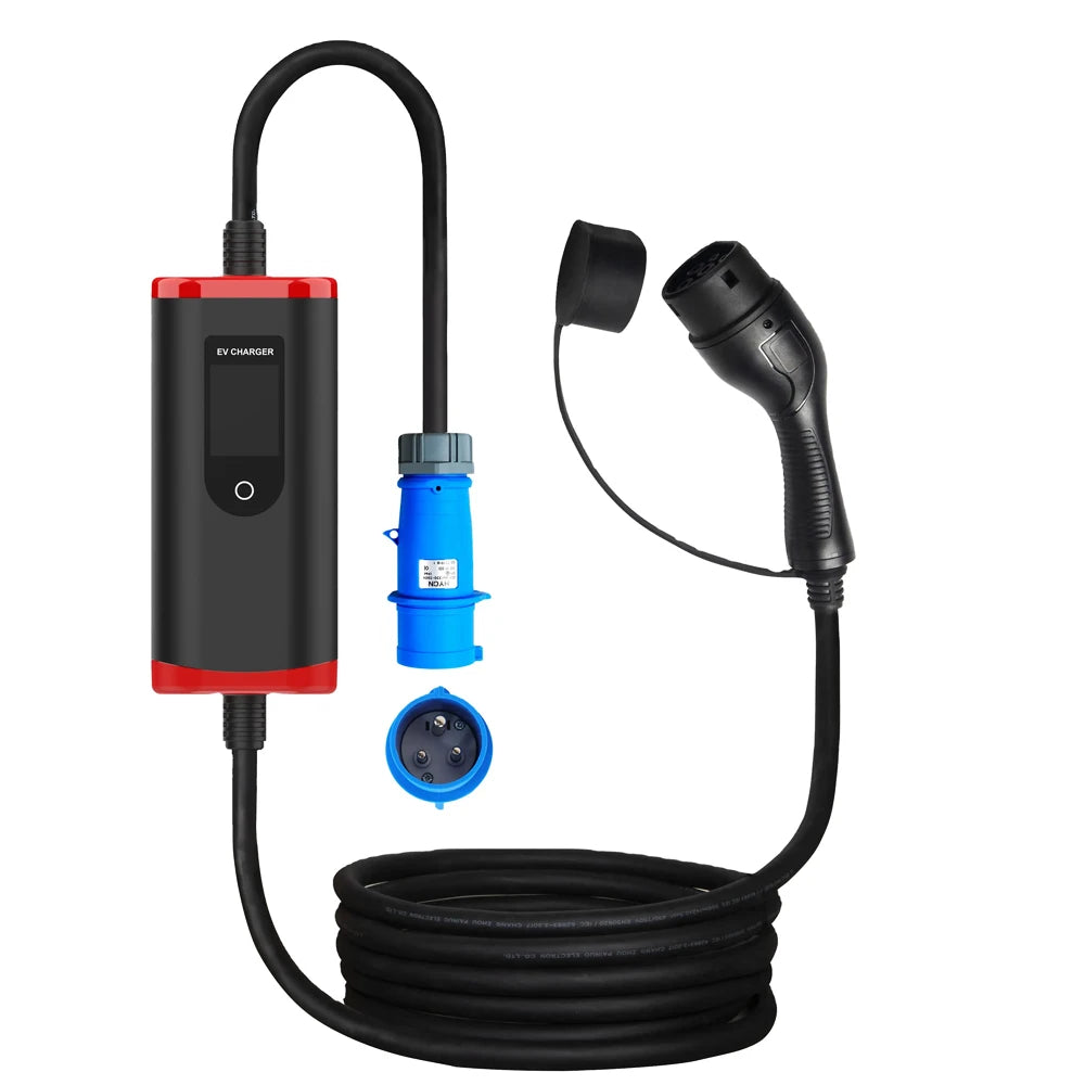 SUNSPIRE Portable 3.5kw 11kw 22kw EV Charger Ac Electric Car Ev Charging Station Charger Type1/Type 2/GBT 5 meters cable