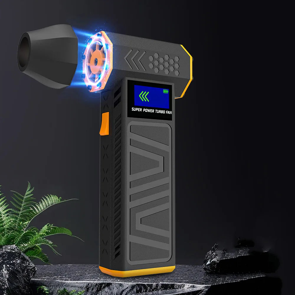 Mini Jet Turbo Fan Blower 130000RPM Adjustable Speed Portable LED Light Handheld Cordless Snow Blower Fan for Keyboard and Car