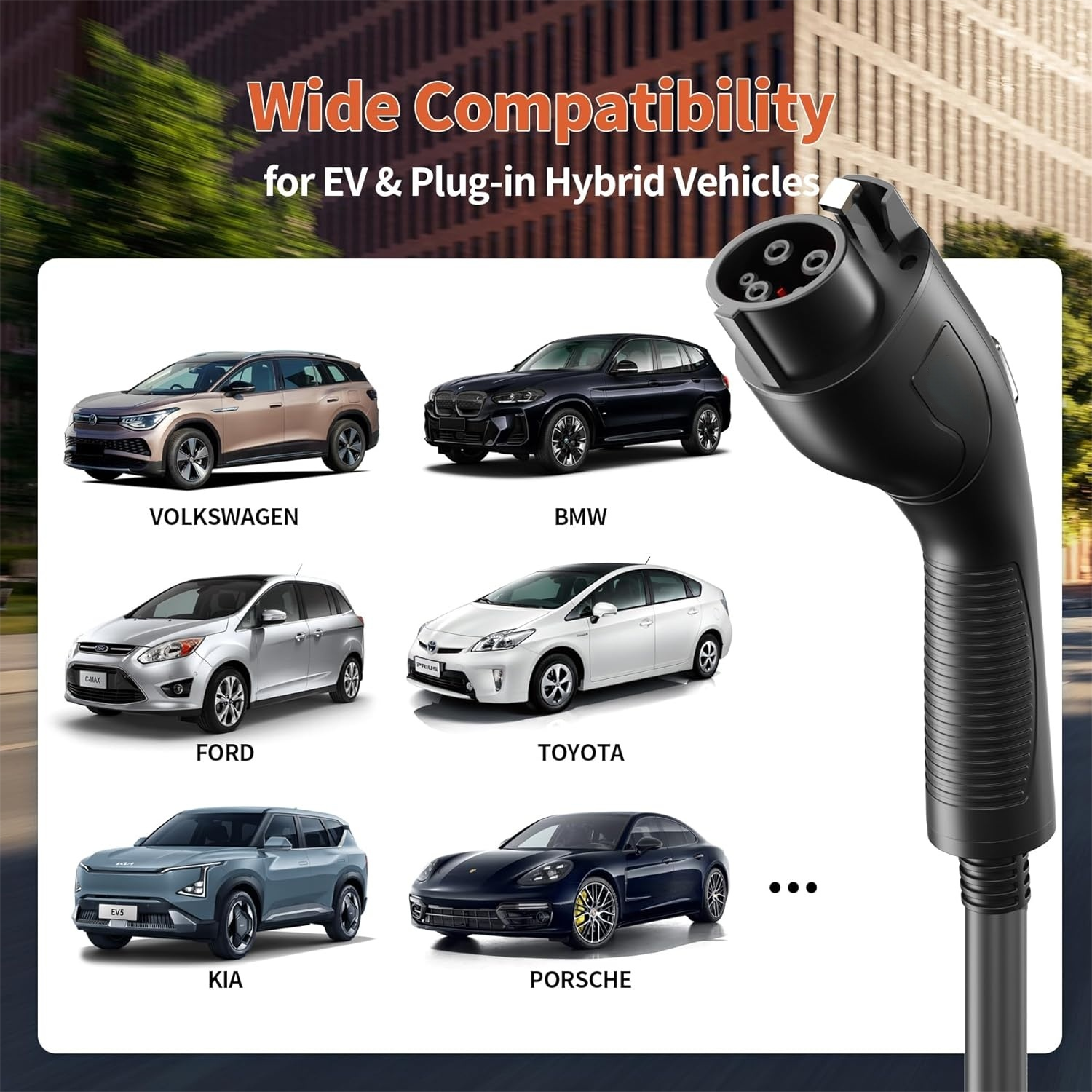 SUNSPIRE Portable 3.5kw 11kw 22kw EV Charger Ac Electric Car Ev Charging Station Charger Type1/Type 2/GBT 5 meters cable