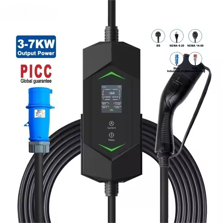 Hot Sale high power home use 3.5KW 7kw 11KW 22KW type 2 portable ev charger charging station 32A ev Ac fast charging