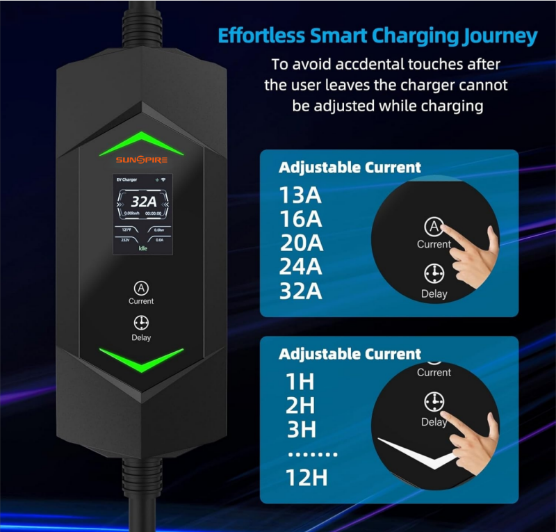 Hot Sale high power home use 3.5KW 7kw 11KW 22KW type 2 portable ev charger charging station 32A ev Ac fast charging