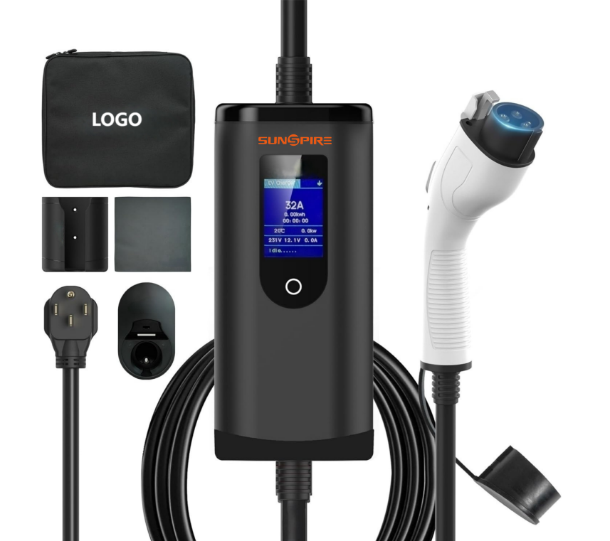 SUNSPIRE Portable 3.5kw 11kw 22kw EV Charger Ac Electric Car Ev Charging Station Charger Type1/Type 2/GBT 5 meters cable