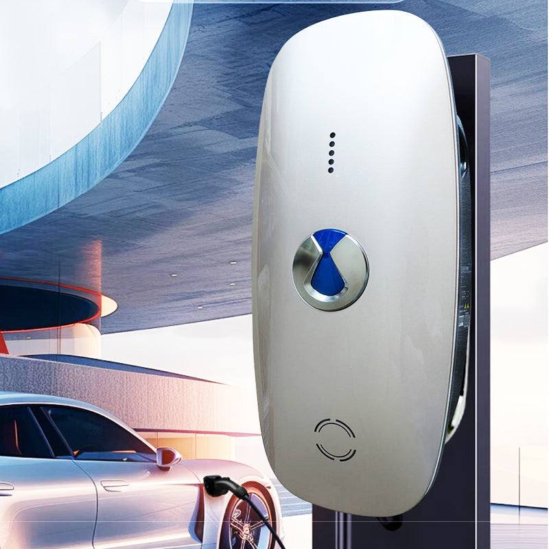Denza Tengshi 7kW AC silver wall-mounted EV charger with NFC unlock for fast home charging
