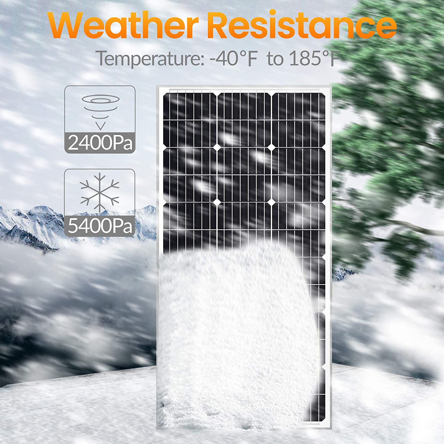 High-efficiency 100 watt 12 volt monocrystalline solar panel for off-grid RV marine rooftop and farm use