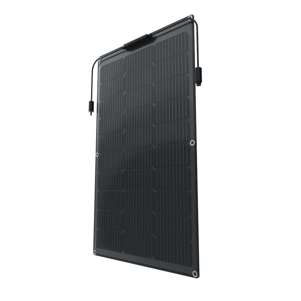 Flexible 100w semi-flexible solar panel for RV, boat, and camper off-grid use