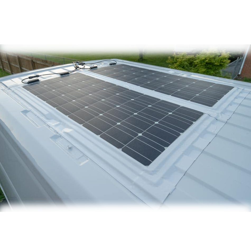 Lightweight 100W/200W Waterproof Monocrystalline Solar Panel Flexible RV Curved for Roofs Cabins Boats