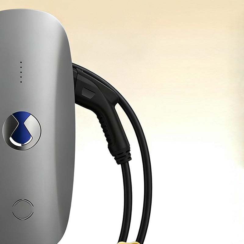 Denza Tengshi 7kW AC silver wall-mounted EV charger with NFC unlock for fast home charging