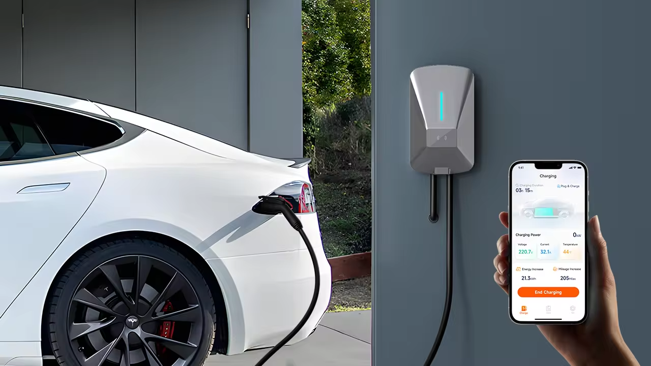 22KW Fast EV Charger with App, WiFi & Dynamic Load Balancing