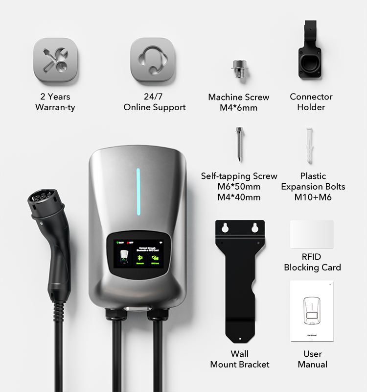 OEM Factory APP Voice Control 32A 7kW Type 2 Ev Fast European Standard Car Electric Charger Station