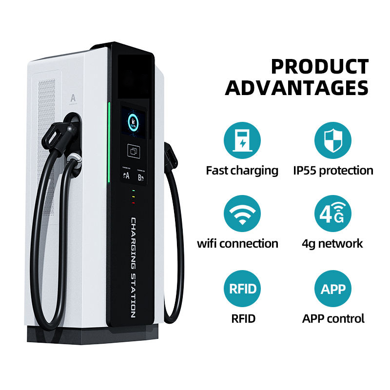 60-480kW Integrated Floor-Mounted DC EV Charging Station Dual Guns, Fast Charger for Commercial Use