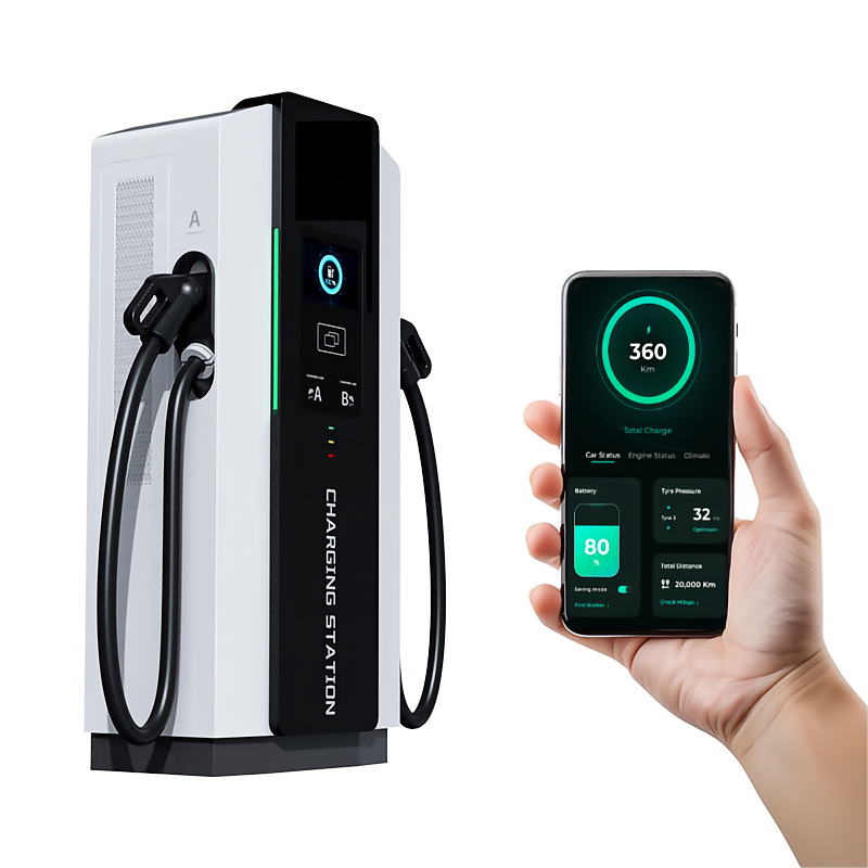 60-480kW Integrated Floor-Mounted DC EV Charging Station Dual Guns, Fast Charger for Commercial Use