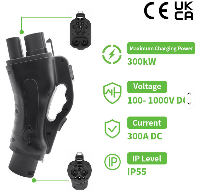 CCS2 to GBT EV Charging Adapter | 1000V 300A DC