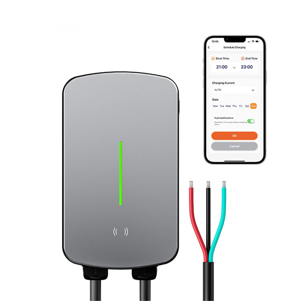 32A 3 Phase 7kW/22kW Portable EV Home Electric Car Charger New Condition Wall-Mounted Charging Station