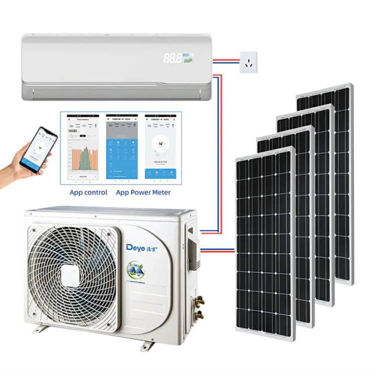 100% Aire Acondicionado Solar Sistema Split 48V CC Inverter/24 Horas 18000BTU 24000 100% Aire Acondicionado Solar/ Aire Acondicionado de Pared Split
