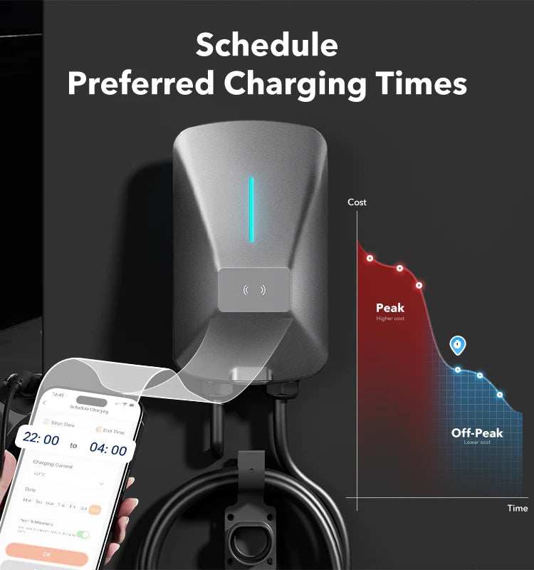 SUNSPIRE China Fast Ev Car Charger Europea 7KW 22Kw Electric Vehicle Charging Station OEM Factory APP Voice Control  BYD TESLA BMW