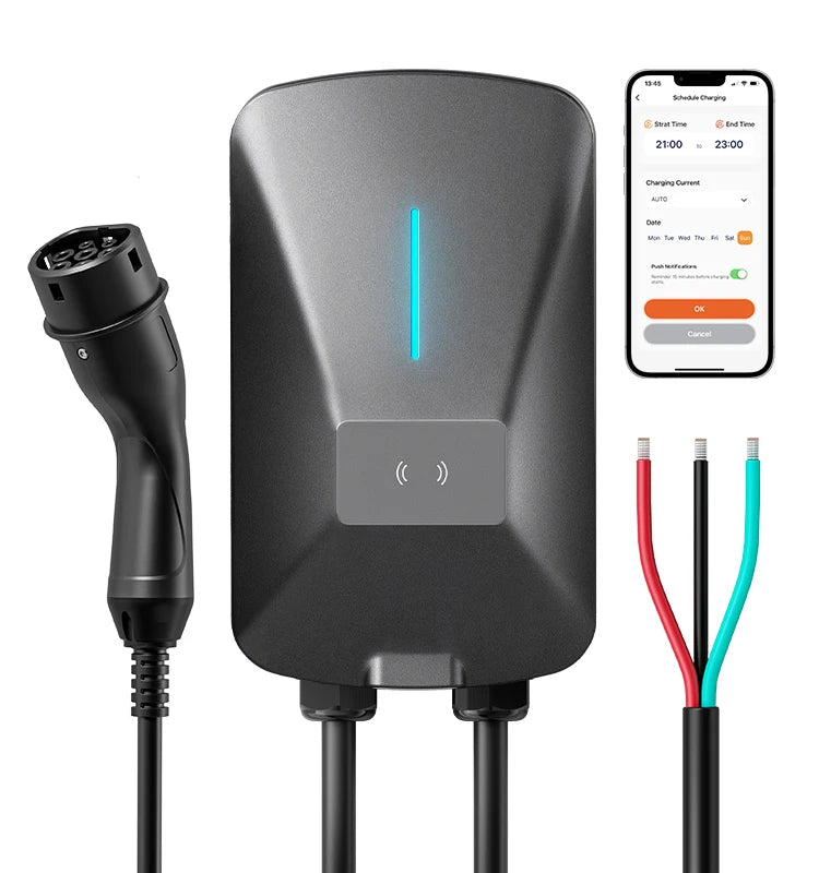 SUNSPIRE China Fast Ev Car Charger Europea 7KW 22Kw Electric Vehicle Charging Station OEM Factory APP Voice Control  BYD TESLA BMW