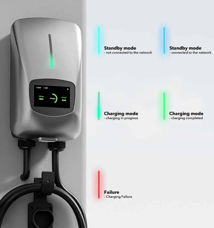 SUNSPIRE AC OEM Factory APP Voice Control 32A 7kw 22kw Type 2 Ev Fast European Standard Car Electric Charger Station