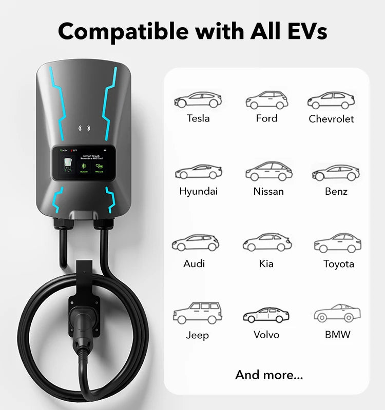 SUNSPIRE 32A 7kw 22kw Type 2 European Standard Electric Charger Car Station Ev Fast Charge Ip55 Ev Vehicle Fast Charge Car Station