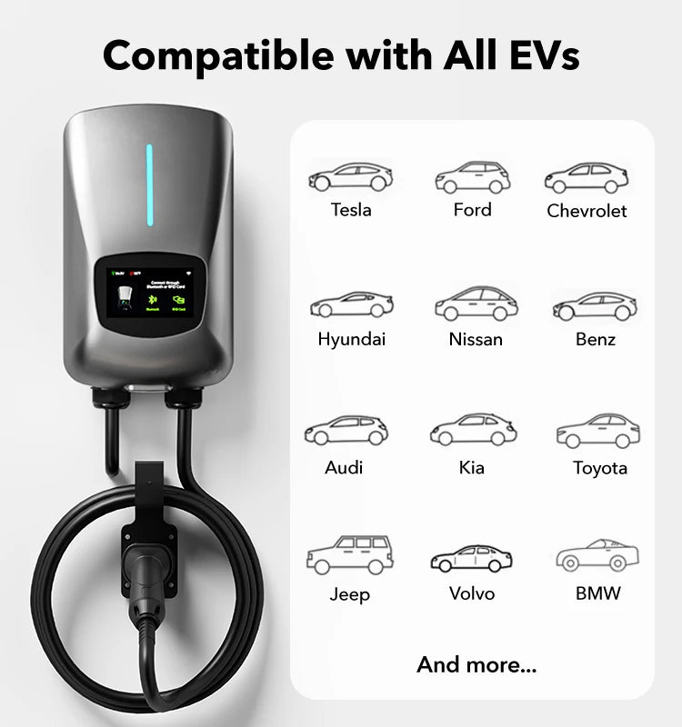 SUNSPIRE AC OEM Factory APP Voice Control 32A 7kw 22kw Type 2 Ev Fast European Standard Car Electric Charger Station