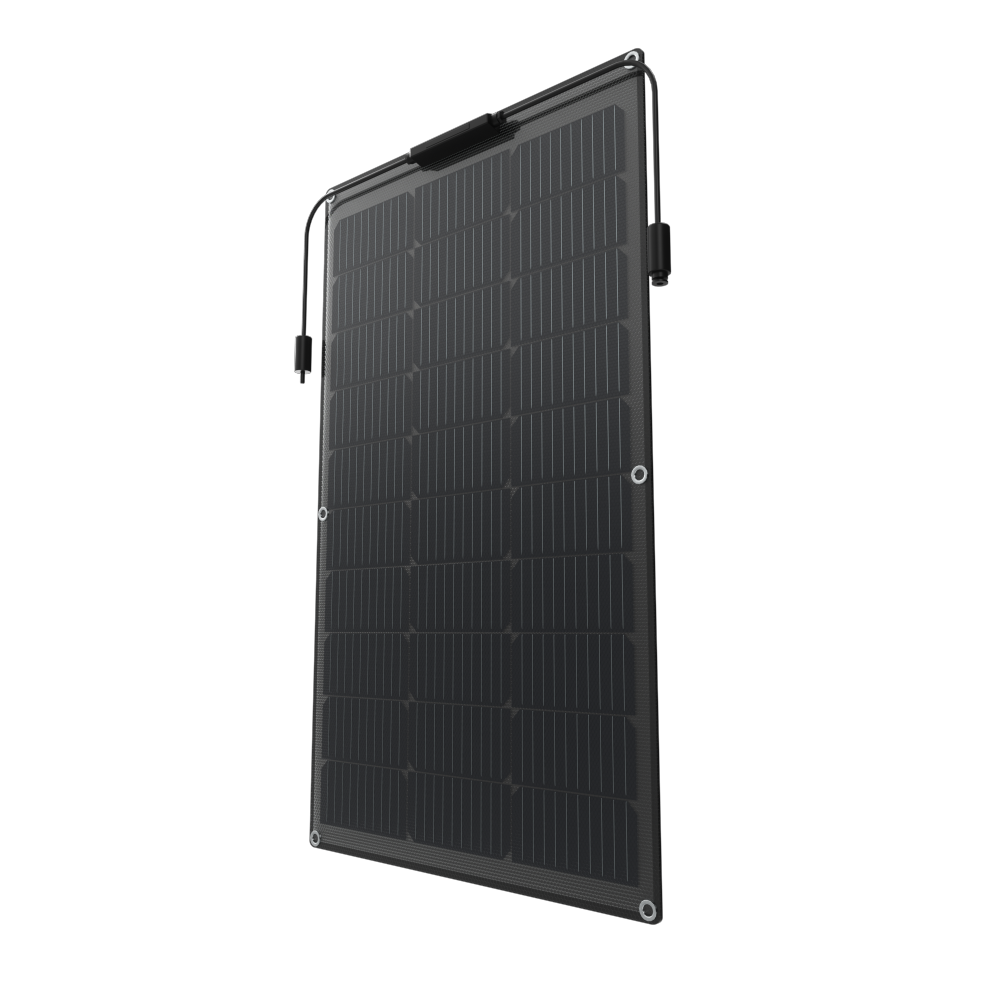 Flexible Solar Panel 100w Semi-Flexible Bendable 12V Mono Off-Grid for RV Boat Cabin Van Car and Caravan RV Boat Camper